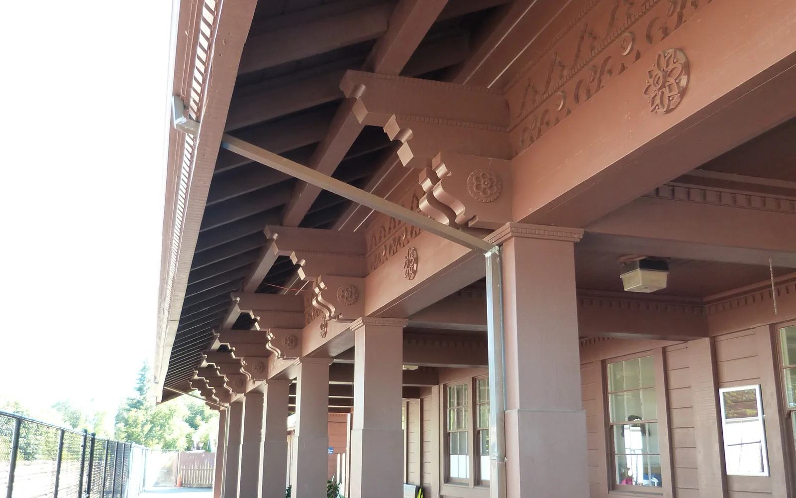 Skunk Train Depot platform in Willits, California